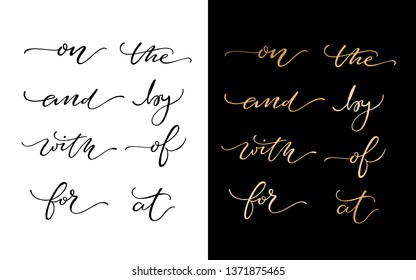 Set of elegant catch words. Hand drawn design elements for greeting card, wedding invitation.