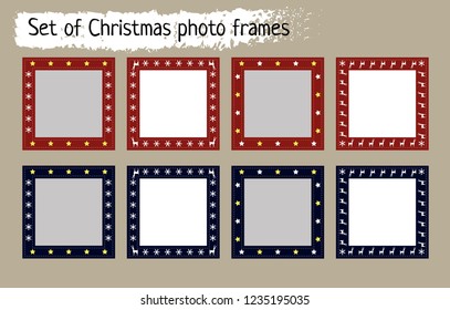 Set of elegant Christmas frame. Suitable for digital printing, scrapbooking, photo design, photo albums, etc.