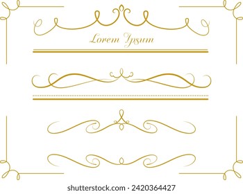 A set of elegant and classic frames , icons and motifs