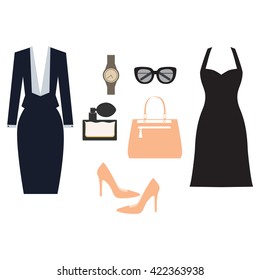 Set of elegant clothes. Vector illustration