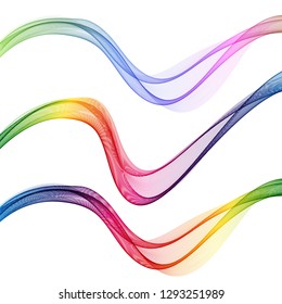 
Set of elegant colored waves