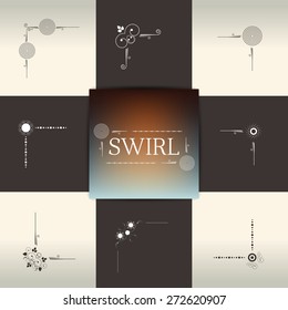 Set of elegant corners, borders, ornament element. Vector design.