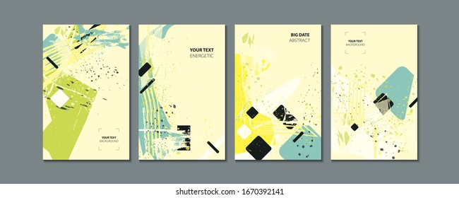 Set elegant creative pastel muted colored card templates. Collection of romantic invitations