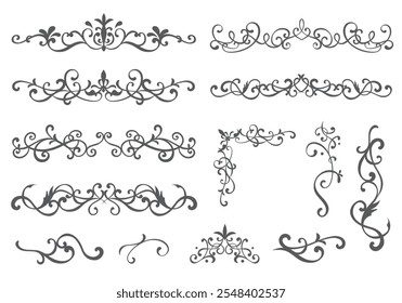 Set of elegant decorative borders