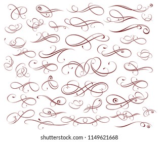 Set of elegant decorative elements. Vector illustration.