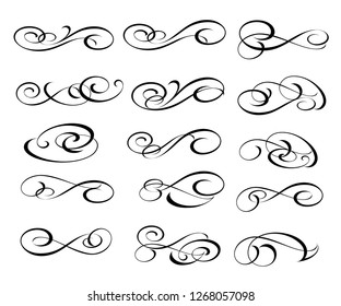 Set of elegant decorative elements. Vector illustration.