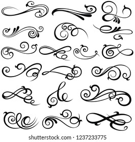 Set Elegant Decorative Filigree Elements Stock Vector (Royalty Free ...