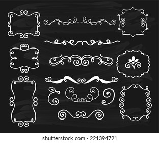 Set of elegant design elements. Vintage Calligraphy Elements. Hand drawn set. 