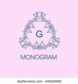 Set of elegant design. Trendy linear monogram and linear frame for justice lawyer, boutique or hotel