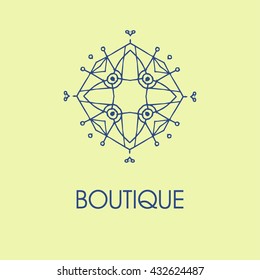Set of elegant design. Trendy linear monogram and linear frame for justice lawyer, boutique or hotel
