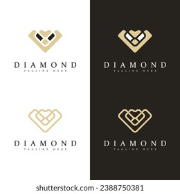 Set of elegant diamond logo design