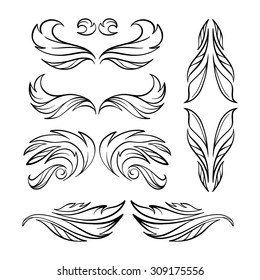 Set of elegant floral elements for your design