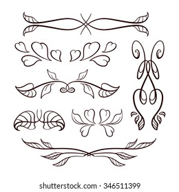Set of elegant floral elements for your design