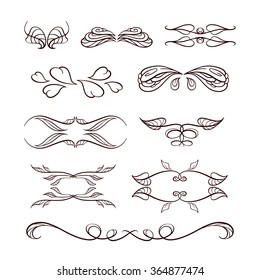 Set of elegant floral elements for your design