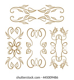 Set of elegant floral elements for your design