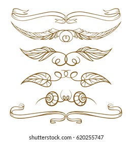 Set of elegant floral elements for your design
