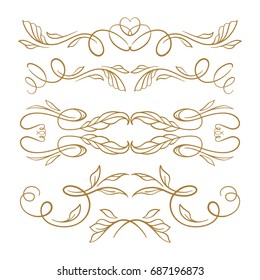Set of elegant floral elements for your design