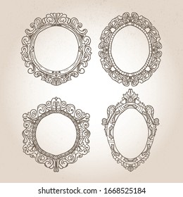 Set of elegant floral monogram design templates
