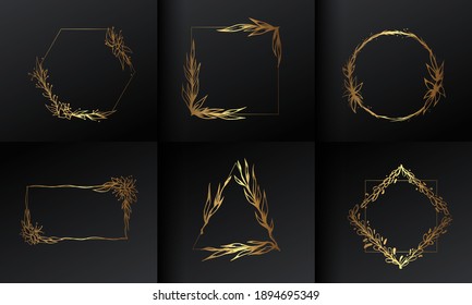 Conjunto de elegantes plantillas de diseño de monogramas florales con concepto de lujo. Monograma de boda. Ornamento de vector caligráfico. Signo de negocio, identidad de monograma para restaurante, boutique, café, hotel, etc. 