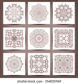 Set of elegant floral monogram design templates for one or two letters . Wedding monogram. Calligraphic elegant ornament. 