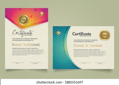 set elegant and futuristic certificate template. Diploma. Vector illustration