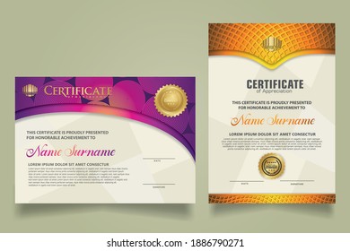 set elegant and futuristic certificate template. Diploma. Vector illustration