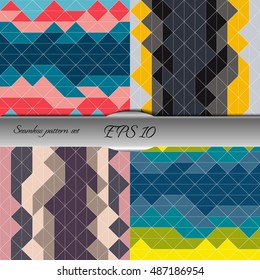 Set of elegant geometric seamless patterns. Nice vector artwork