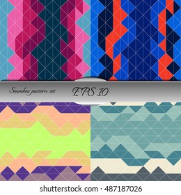 Set of elegant geometric seamless patterns. Nice vector artwork