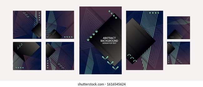 Set of elegant gold card, background, cover. Geometric frame geometric template bright graphic trendy