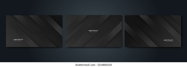 Set of Elegant gradient Abstract dark grey design background