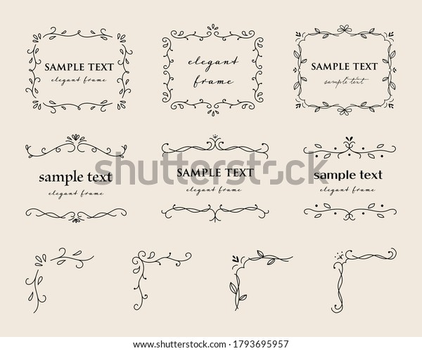 Set of elegant hand drawn
frames