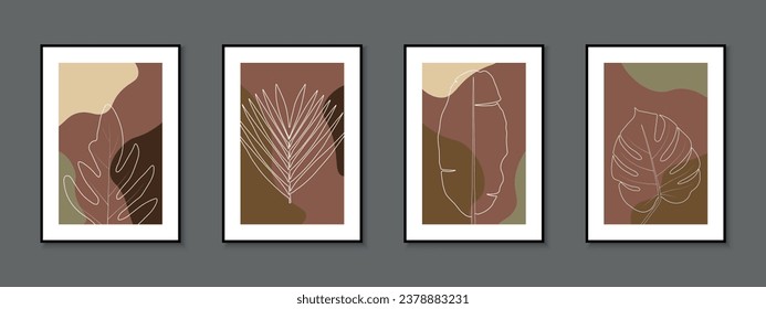 Conjunto de elegantes portadas a mano, plantillas, carteles, folletos, pancartas, volantes, etc. Fondos de contorno de color, postales, carteles, invitación, etiquetas. Tarjetas de moda con hojas de dibujo
