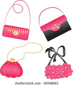 Set of elegant handbags.