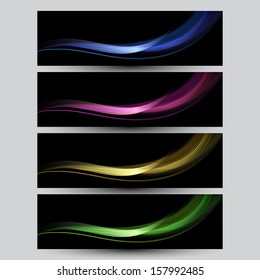 Set of elegant iridescent banners. Eps 10 vector illustration 