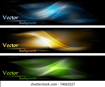 Set of elegant iridescent banners. Eps 10 vector illustration