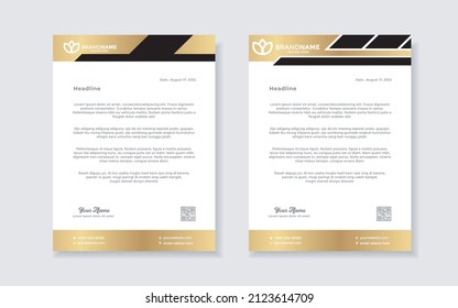 Set von eleganten Briefkopf-Design-Vorlage für Identität und Unternehmen. Goldfarbe