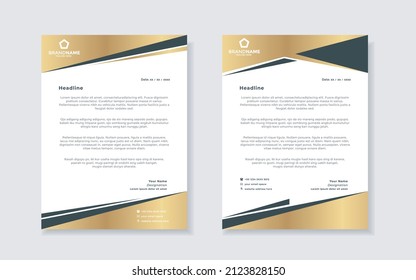 Conjunto de elegante plantilla de diseño de membrete para identidad y empresa. color dorado