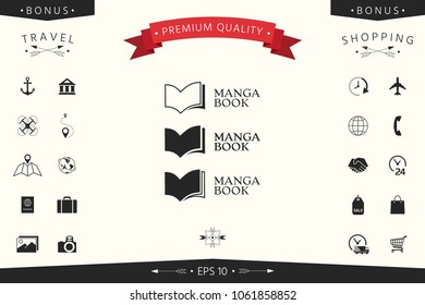 Set of Elegant logo with book symbol