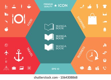 Set of Elegant logo with book symbol