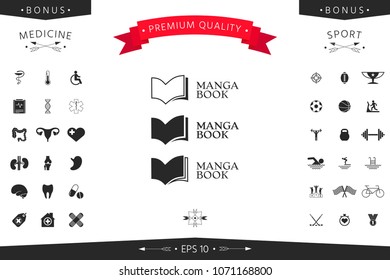 Set of Elegant logo with book symbol