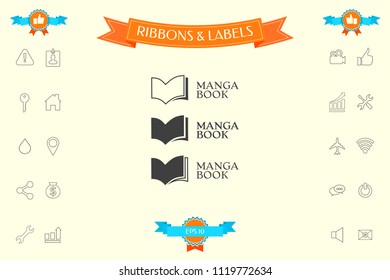 Set of Elegant logo with book symbol