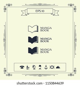 Set of Elegant logo with book symbol