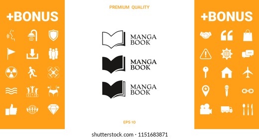 Set of Elegant logo with book symbol