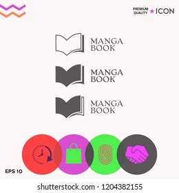 Set of Elegant logo with book symbol