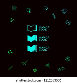 Set of Elegant logo with book symbol