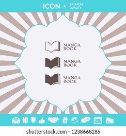 Set of Elegant logo with book symbol. Graphic elements for your design