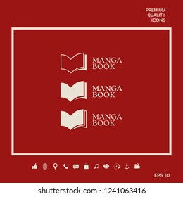 Set of Elegant logo with book symbol. Graphic elements for your design