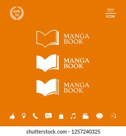 Set of Elegant logo with book symbol. Graphic elements for your design