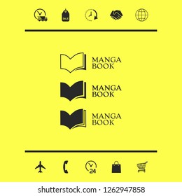 Set of Elegant logo with book symbol. Graphic elements for your design