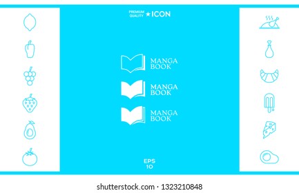 Set of Elegant logo with book symbol. Graphic elements for your design